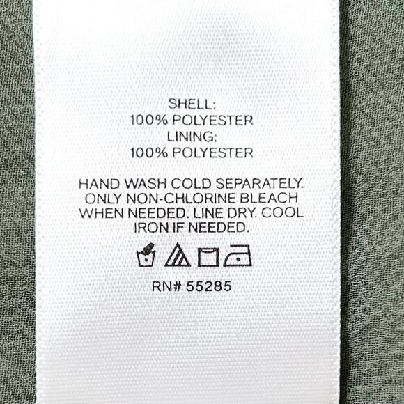 Express Olive Green Polka Dot Satin Ruffle V-Neck Camisole - Picture 8 of 8